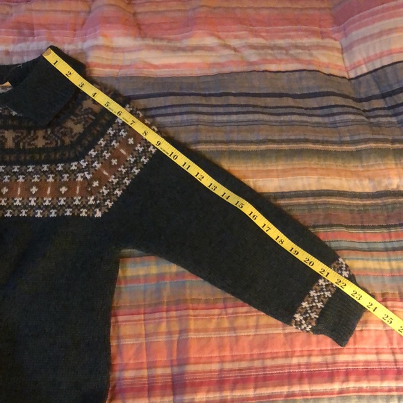 Vintage knit wool sweater dress, dark green - Picture 11 of 12